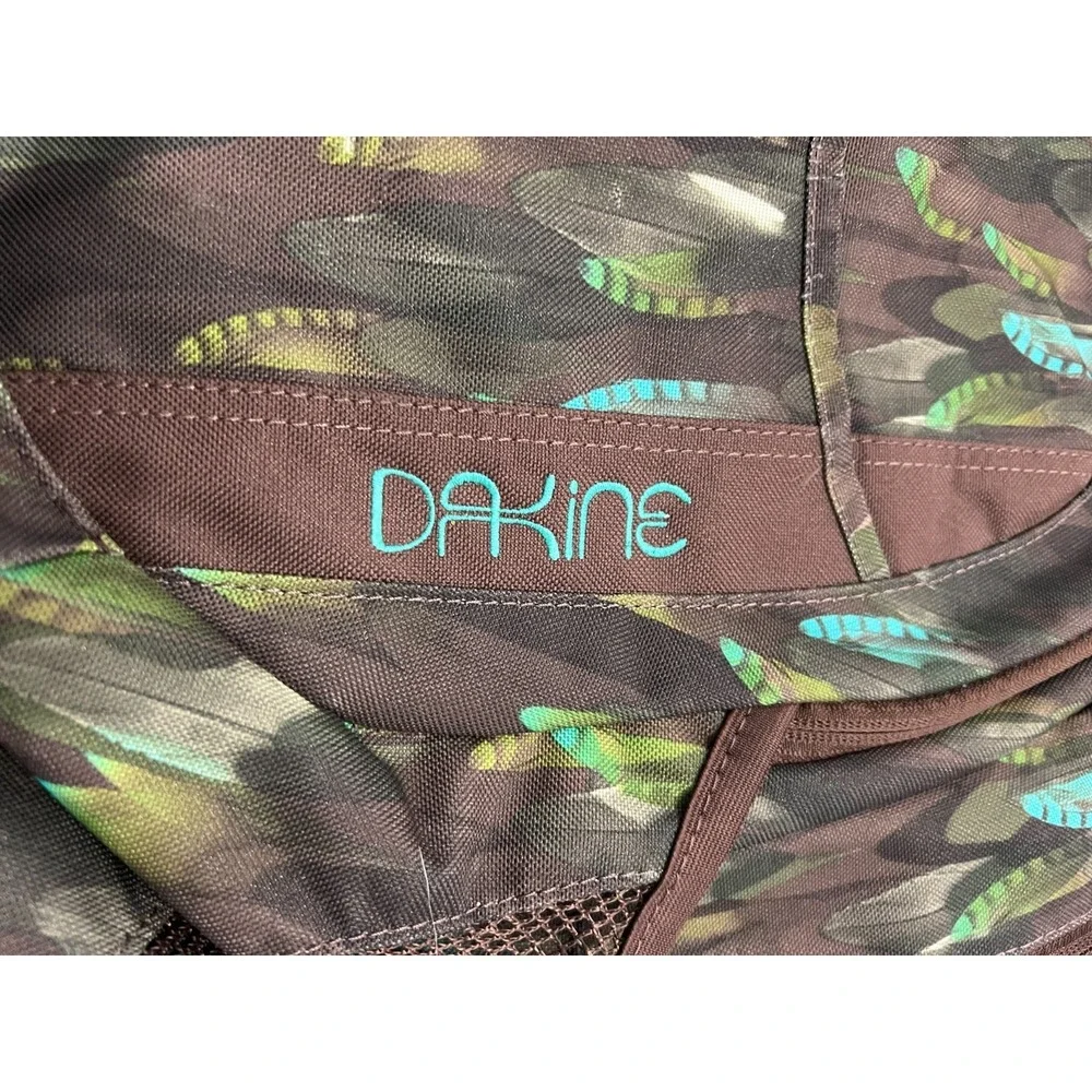 Dakine Garden Backpack Unisex Brown Feather Print Shoulder Strap Laptop‎ Sleeve